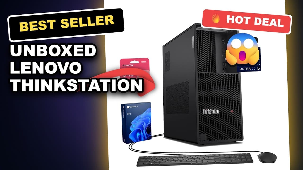 Unboxed Lenovo ThinkStation P3 Tower Desktop AI PC with Intel Core Ultra 5 225, 32GB RAM, and 1TB SS